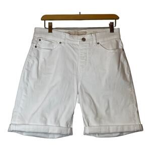 Soft Surroundings Ultimate White Jean Pull On Shorts Small High Rise Jorts